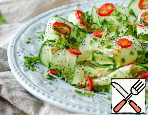 Cucumber Salad with Pepper and Poppy Seeds Recipe