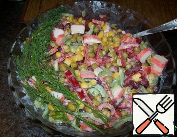 Salad with Crab Sticks and Bean Salad Recipe
