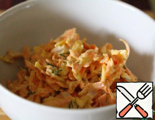 Light Carrot Salad with Cheese and Garlic Recipe