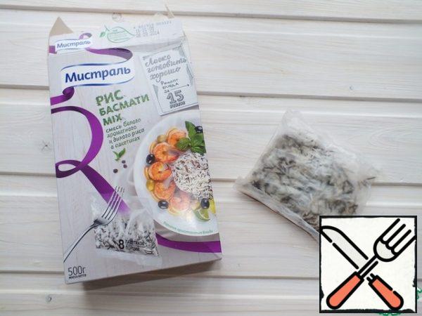 Today, along with the salad, I serve rice in serving bags.
