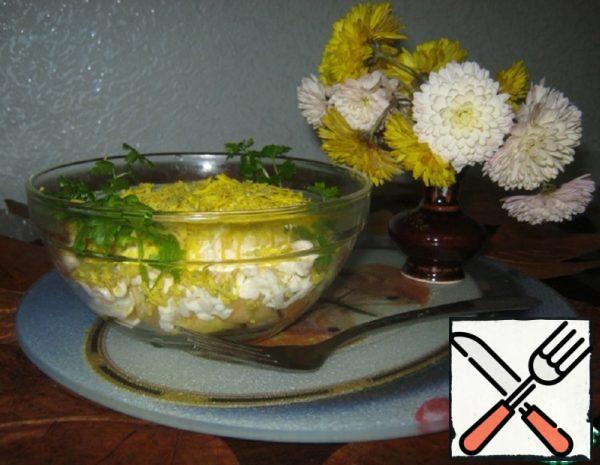Salad with Processed Cheese and Apple Recipe