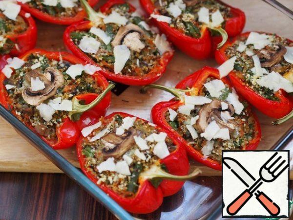 These are the beauties we took out of the oven after the allotted time!! I sprinkled grated large flakes of parmesan cheese on top and treated my family to dinner with pleasure!
