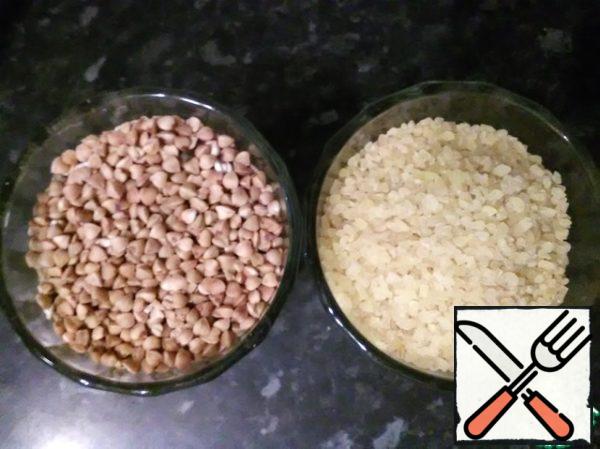 And buckwheat porridge with bulgur.
