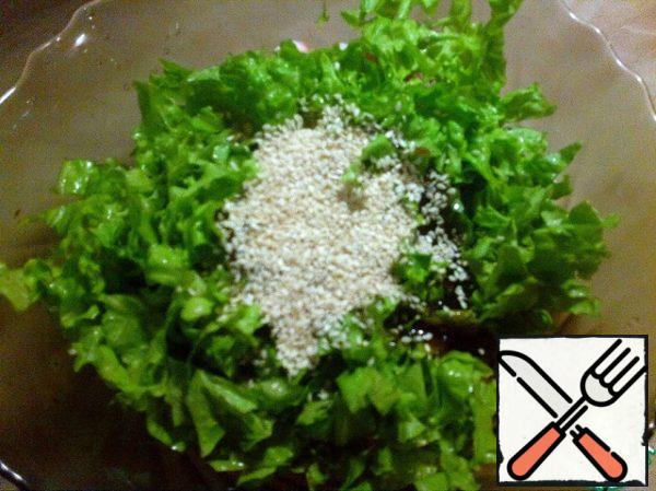 Add sesame seeds.
