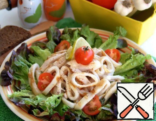 Grilled Chicken Breast and Squid Salad Recipe
