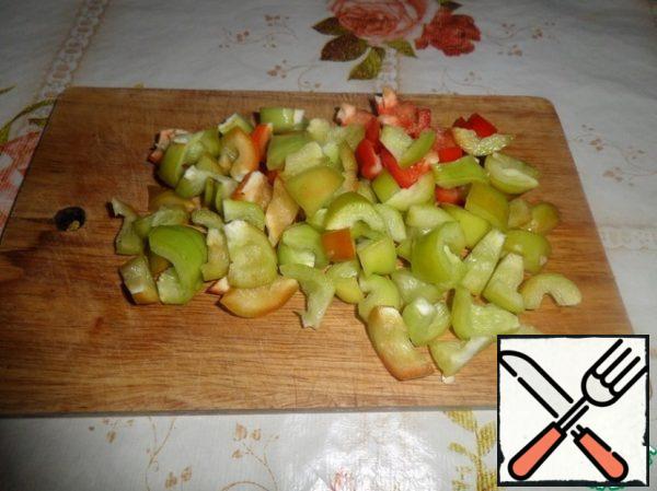 We cut off the "tops" of the peppers.
