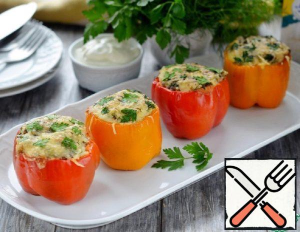 Stuffed Pepper with Rice and Cheese Filling Recipe