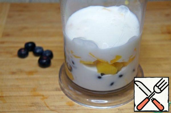 Pour in kefir or natural yogurt. We liked it better with kefir.
