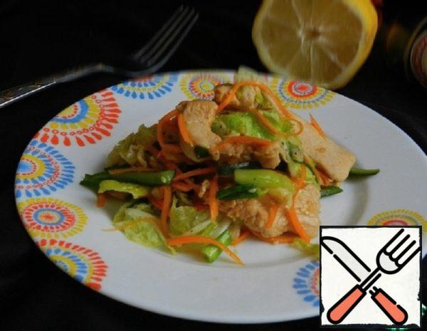 Vegetable Salad with Ginger Chicken Recipe