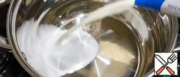For the cream, you need to boil 1 liter of milk.
