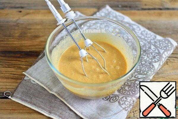 Whisk until smooth. Sift flour, salt and baking powder into the dough.
