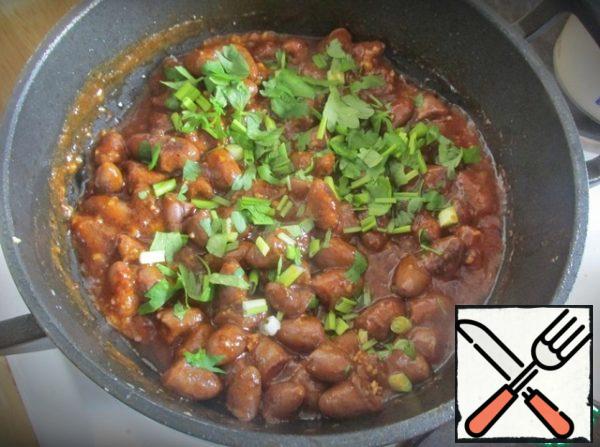 Remove from heat and add finely chopped parsley.
