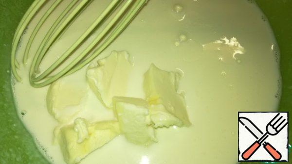Add the soft butter and stir.
