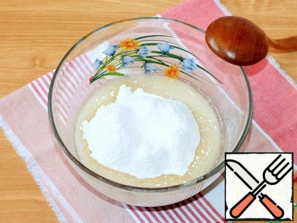 Add 1 tablespoon of flour to the liquid mixture and knead a soft dough that does not stick to your hands.
