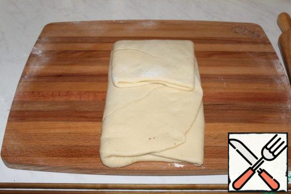 Fold the top of the dough to the middle.
