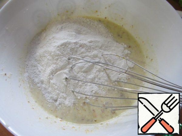 Add rice flour, salt and baking powder, stirring gently.
