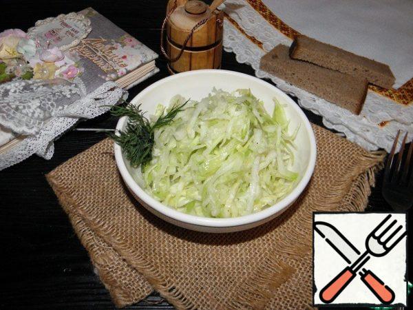 The salad is ready. Enjoy your meal!.