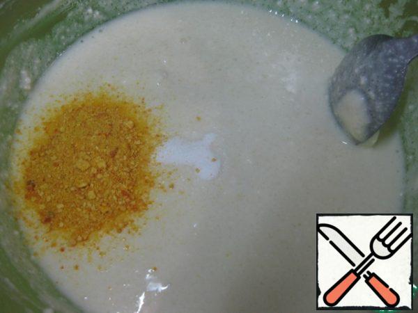 Stir, add vanilla and zest (I have a ready-made dry one)

