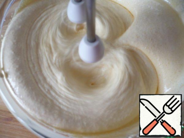 Beat everything well with a white mixer.
