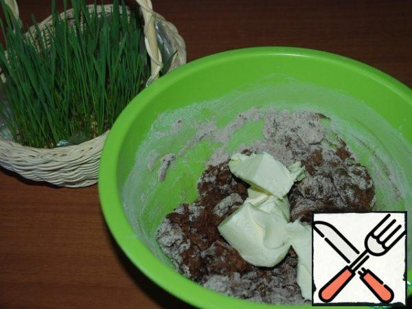 Add the soft butter.
