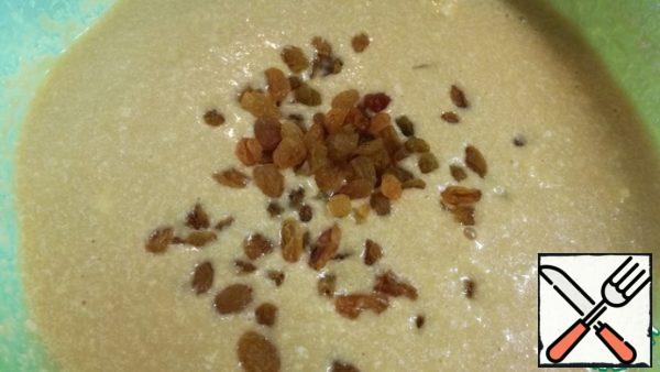 Add the raisins.
