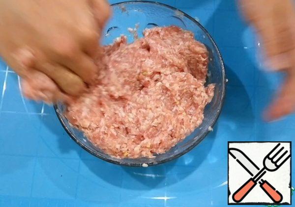 Add water, salt and pepper and mix.
