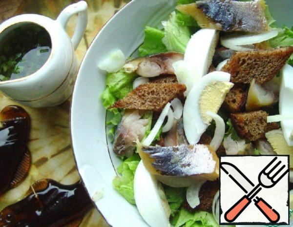 Salad with smoked Mackerel and Rye Bread Recipe