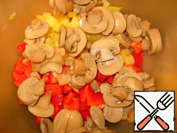 Add the chopped mushrooms.
