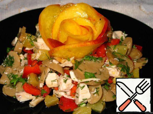 Salad witn Champignons and Chicken Recipe