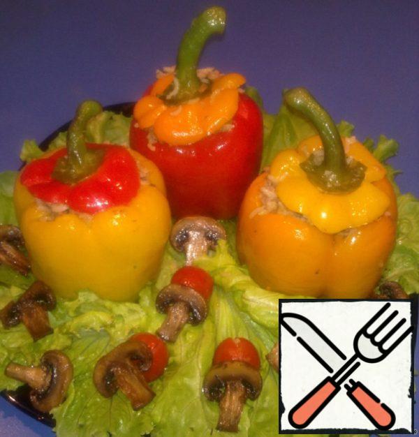 Pepper Stuffed with Rice, Tomatoes and Mushrooms Recipe