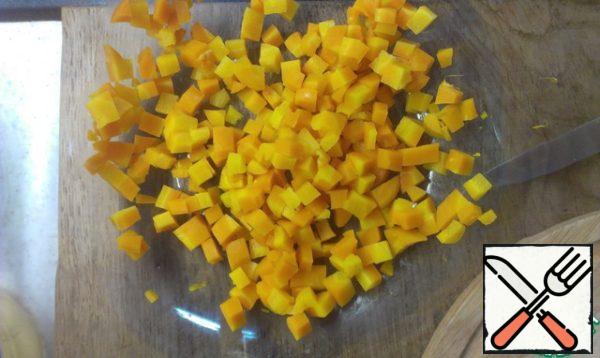 Boil carrots, beets and cut into cubes.
