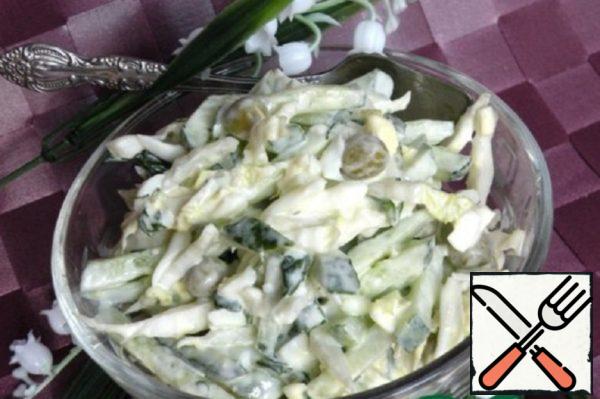Salad with Cucumbers, Peas and Eggs Recipe