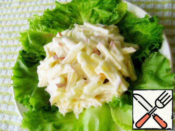 Add apples with natural yogurt.

