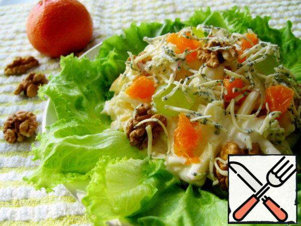 Cheese Salad with Fruits and Nuts Recipe