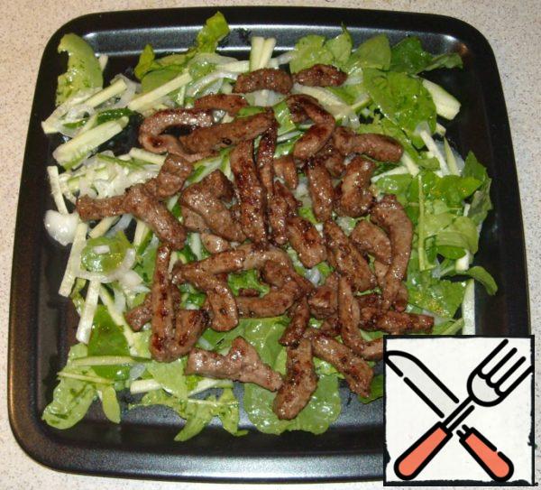 Warm Beef Liver Salad with Arugula Recipe