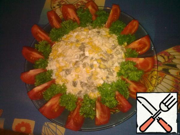 Put the parsley on a plate.
