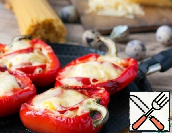 Baked Pepper Stuffed with Pasta Recipe