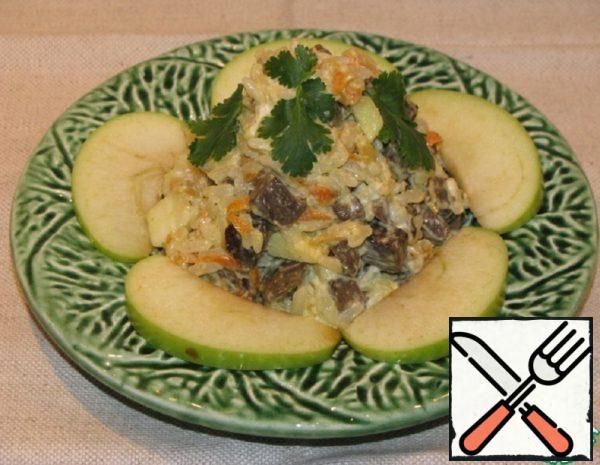 Liver Salad with Rice and Apples Recipe