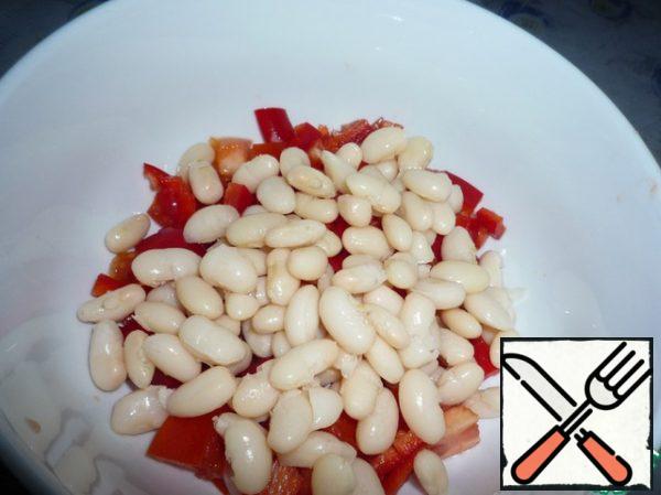 Add the cooled beans.
