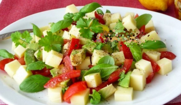 Cheese Salad with Avocado Recipe