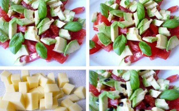 Add diced tomatoes. In the original, the pulp had to be removed from them, but I left it in place).
