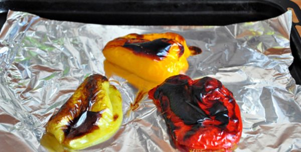 Place the slice face down on a baking sheet covered with foil and bake in the oven under the grill (about 20 minutes).

