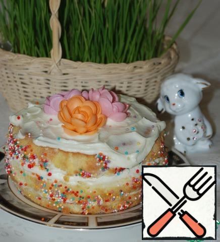 Decorate the cake -cake can be on your own. It's sooo delicious! Next time I'll bake another cake. To really have enough for both children and adults. With the holiday of Light Easter!