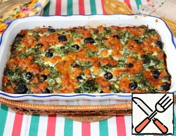 Casserole with Broccoli, Olives and Mozzarella Recipe
