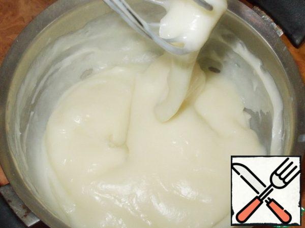 Cook until thickened. It happens pretty fast! Literally to the boiling point! Add vanilla and mix thoroughly with a whisk.

