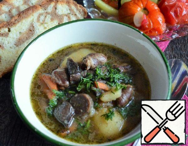 Fried Stew with Chicken Hearts Recipe