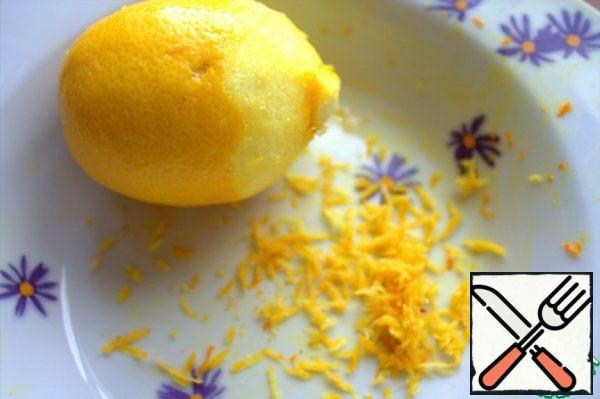 Remove the zest from half a lemon.

