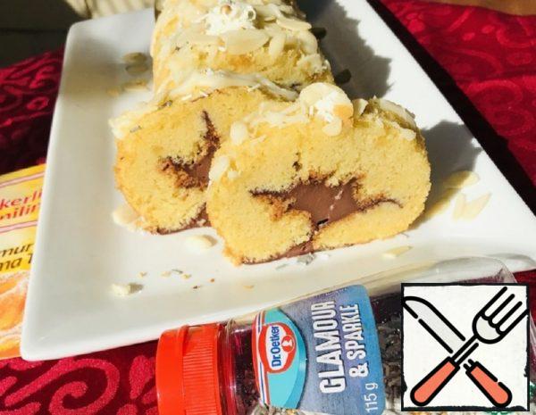 Almond Cake with Chocolate Pudding Recipe