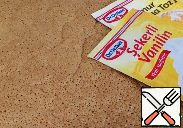 Cover a baking sheet 23-34 cm with baking paper, pour out the dough. Put it in the oven for 20 minutes. Keep an eye on your oven until it dries.
