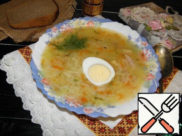 The soup is ready. Enjoy your meal!